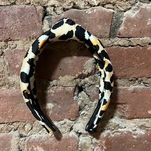 Lele Sedoughi Leopard Print headband silk